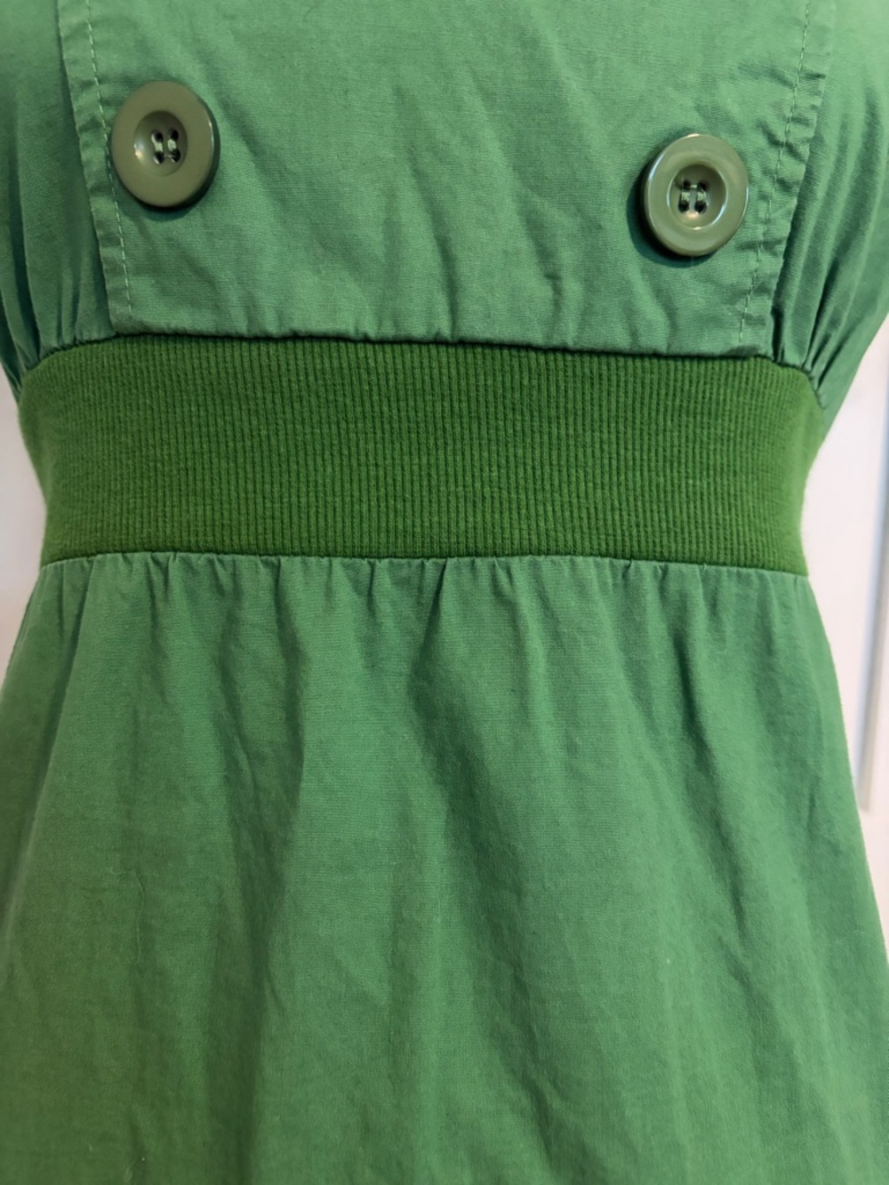 BeBop Green Short-Sleeve Empire-Waist Midi Summer Dress Women’s Small (fitted) - Picture 9 of 11